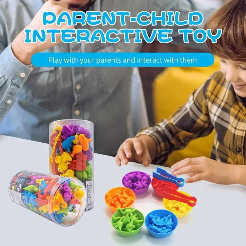 Regenboog Telling Zeedieren Dinosaurus Vroege Educatie Speelgoed Aanimal Cognitie Montessori Wiskunde Onderwezen Kleuterschool Spel