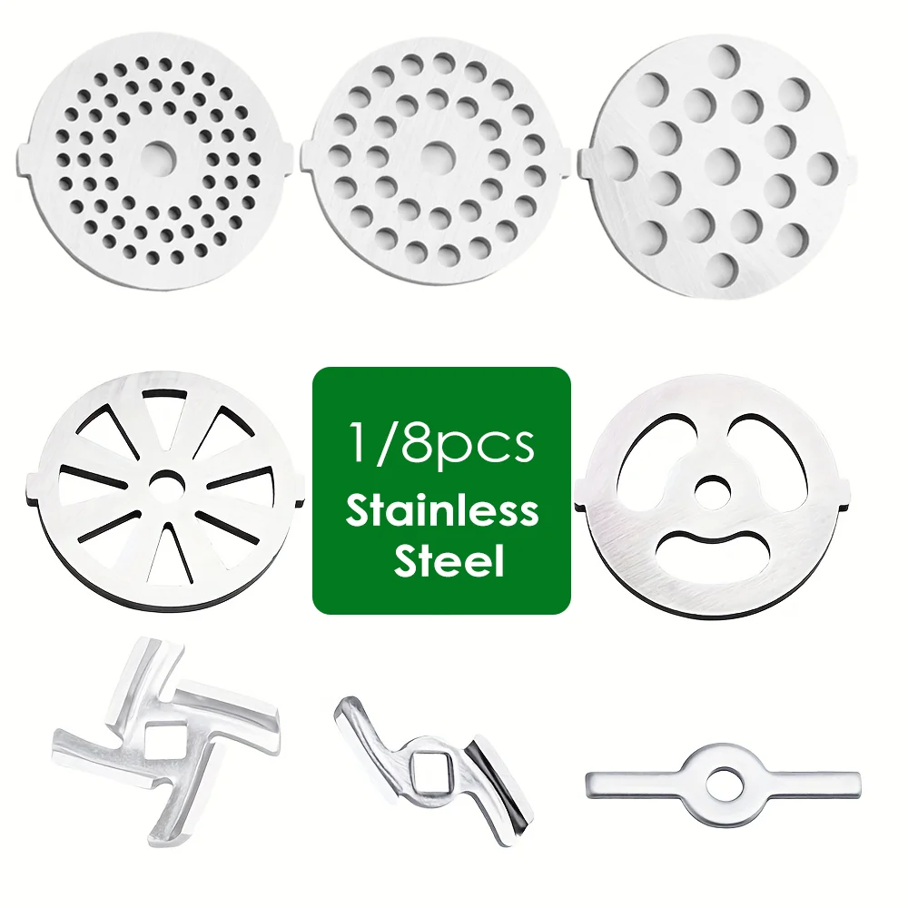 Meat Grinder Plates Type5,Stainless Steel Meat Grinding Plates and Blades For Most of Size 5 Meat Grinders,,Quality Upgraded