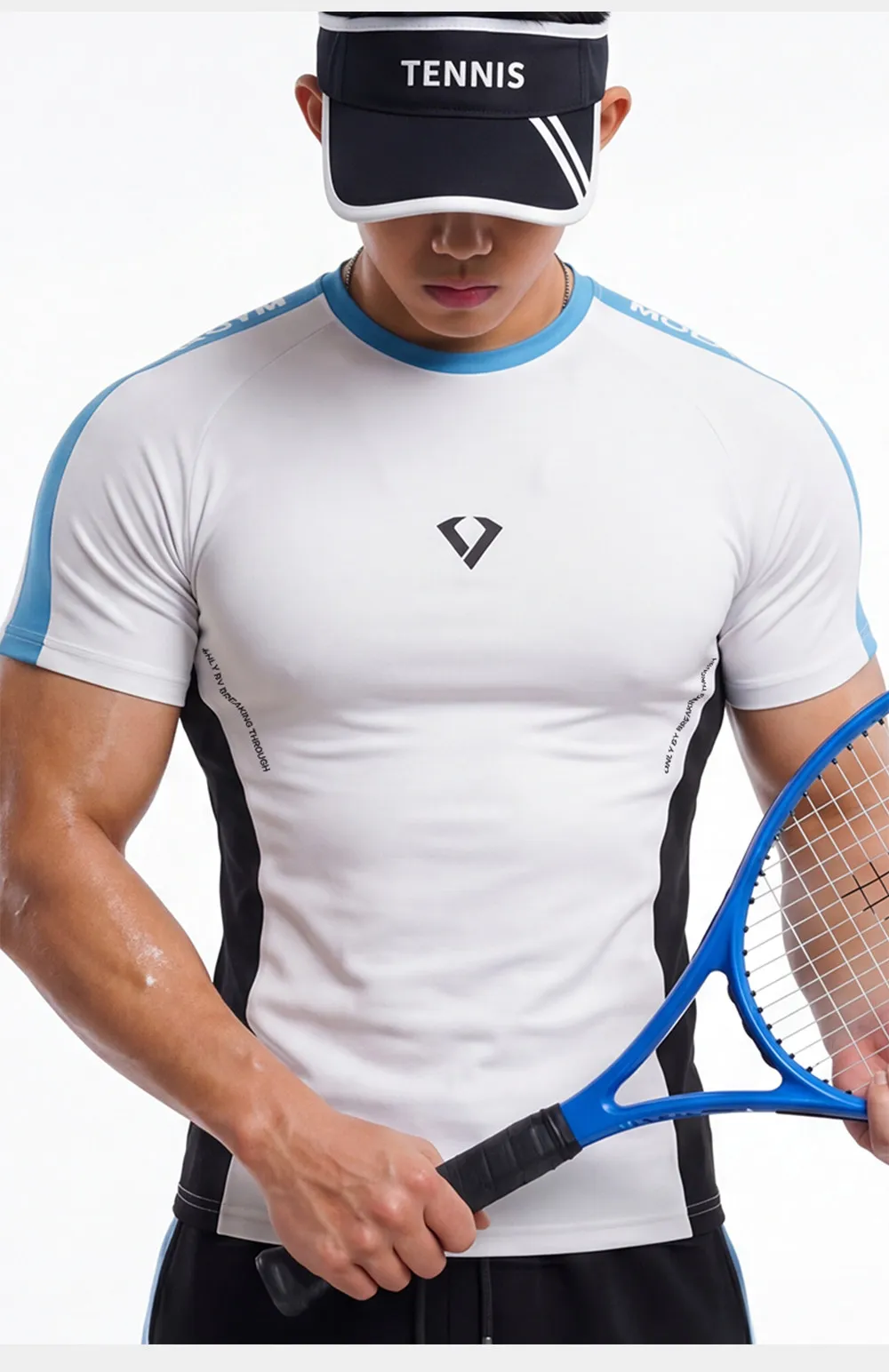 MOEA SPORT Men's fitness Motion T-shirt Running Short-sleeved Elasticity Tees Slim Muscle Show T-shirt Men's Quick-dry Gym Tops