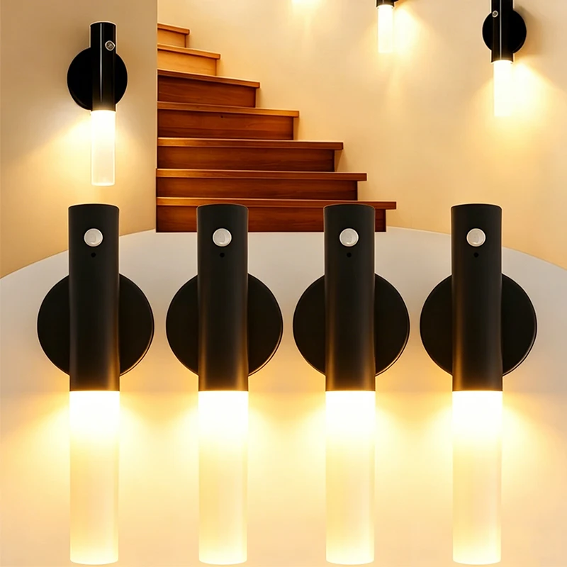 Smart Motion Sensing LED Night Lights Decor Indoor Portable Magnetic Wall Lamps for Room Corridor Porch Stairs