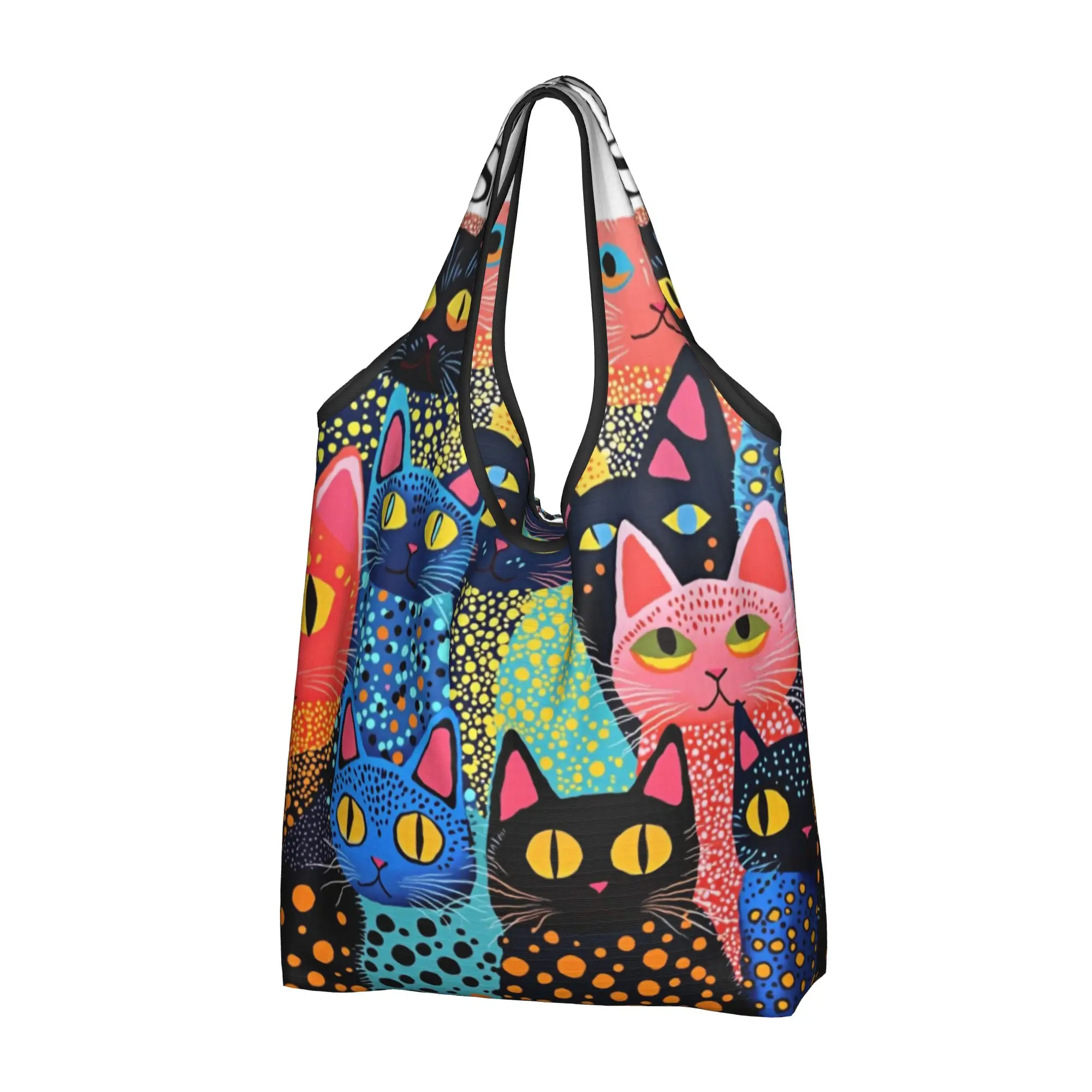 Yayoi Kusama Abstract Painting  Groceries Shopping Tote Bags Women Kawaii  Shoulder Shopper Bags Big Capacity Handbags
