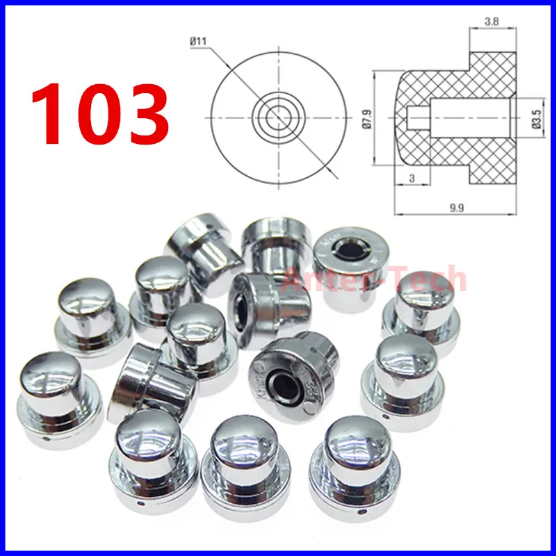 20PCS Silver Button 6X6 Series Reset Button Protective Cap Self-Locking Hands-Free Touch Switch Cap 6*6 Tactile Round Cap