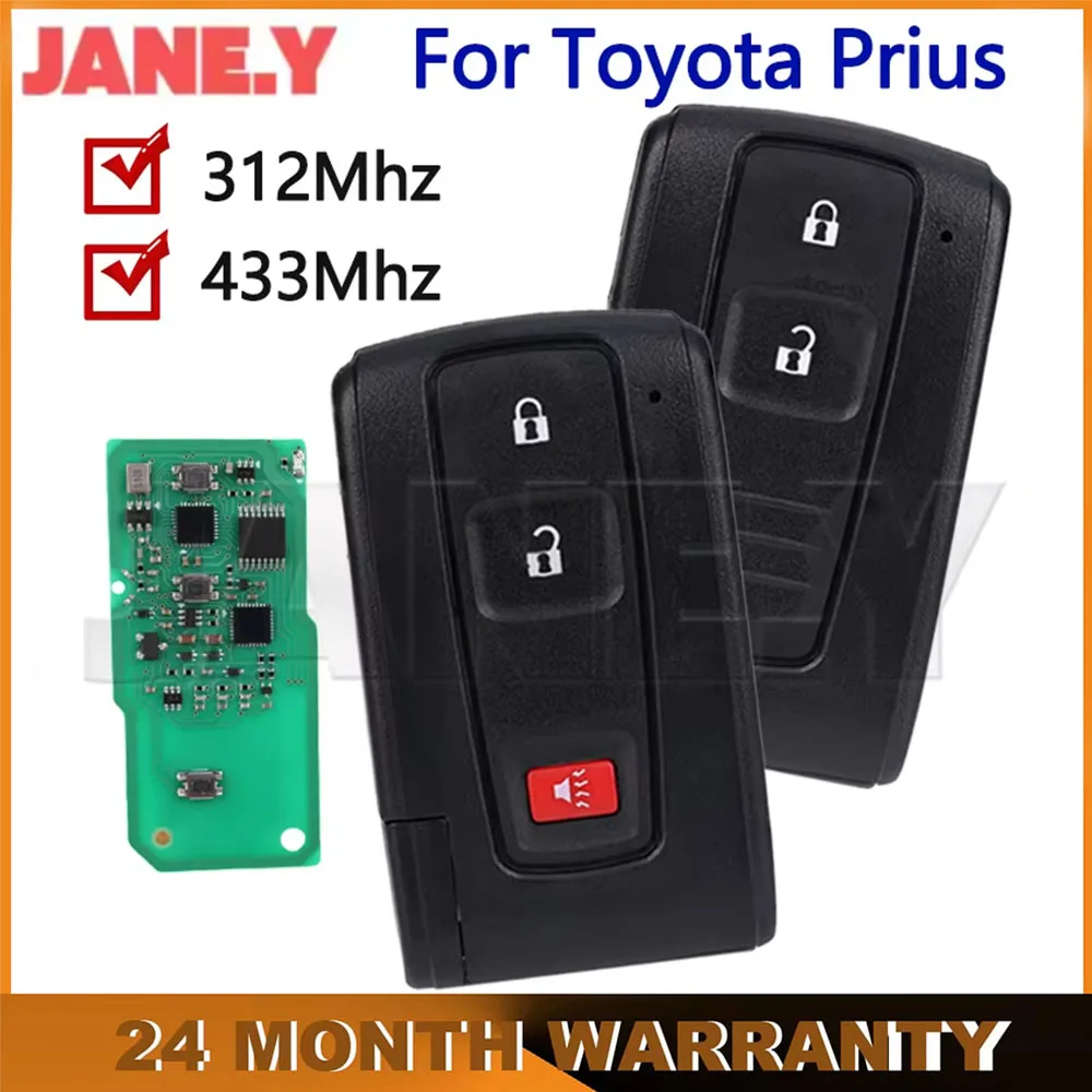

312/433MHz Keyless Go For Toyota Prius 2004 -2009 Car Key Auto Remote Control Keys MOZB21TG MOZB31EG 4D Chip 2/3 Buttons Key Fob
