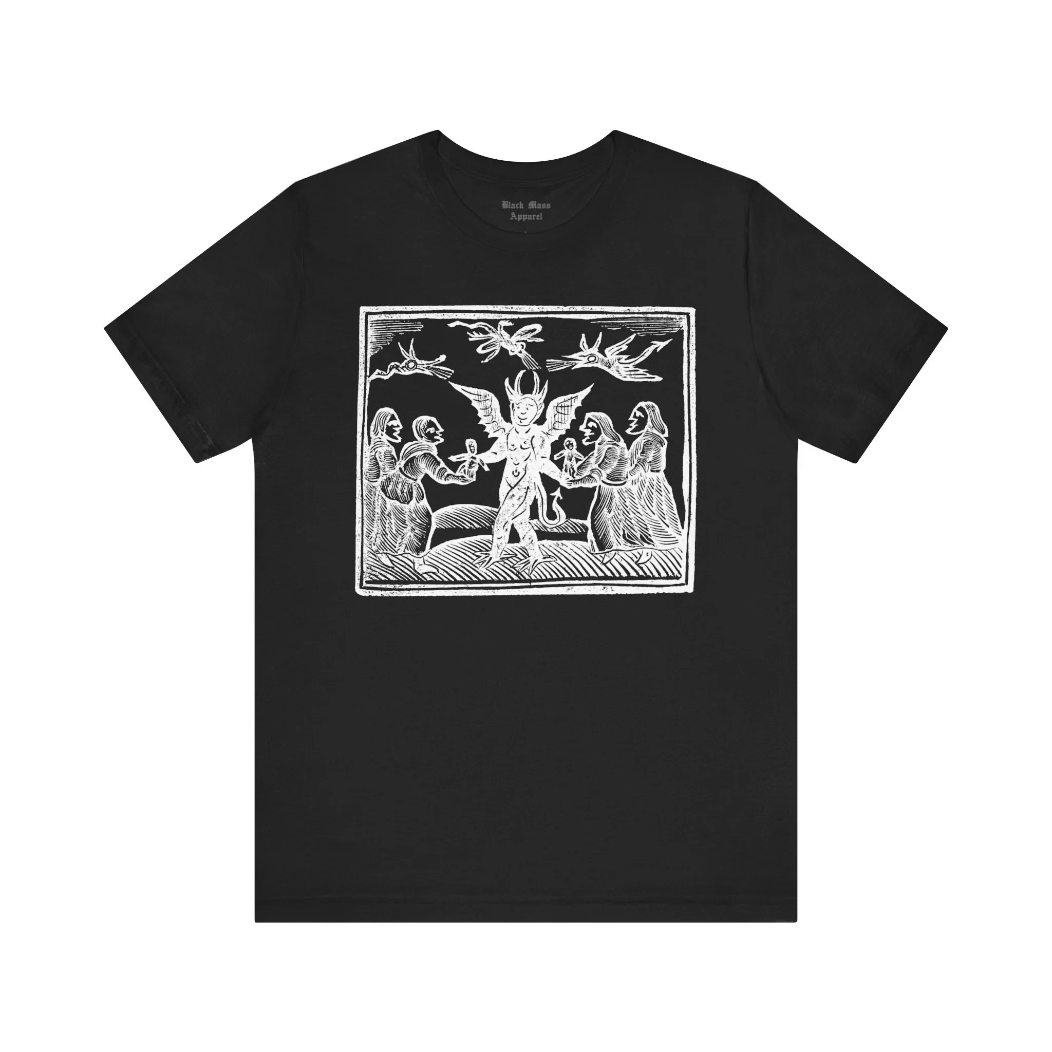 Wax Doll for Devil Mystery Woodcut Shirt Retro Voodoo T-shirt Black Magic T-shirt Creepy Men's and Women's T-shirts
