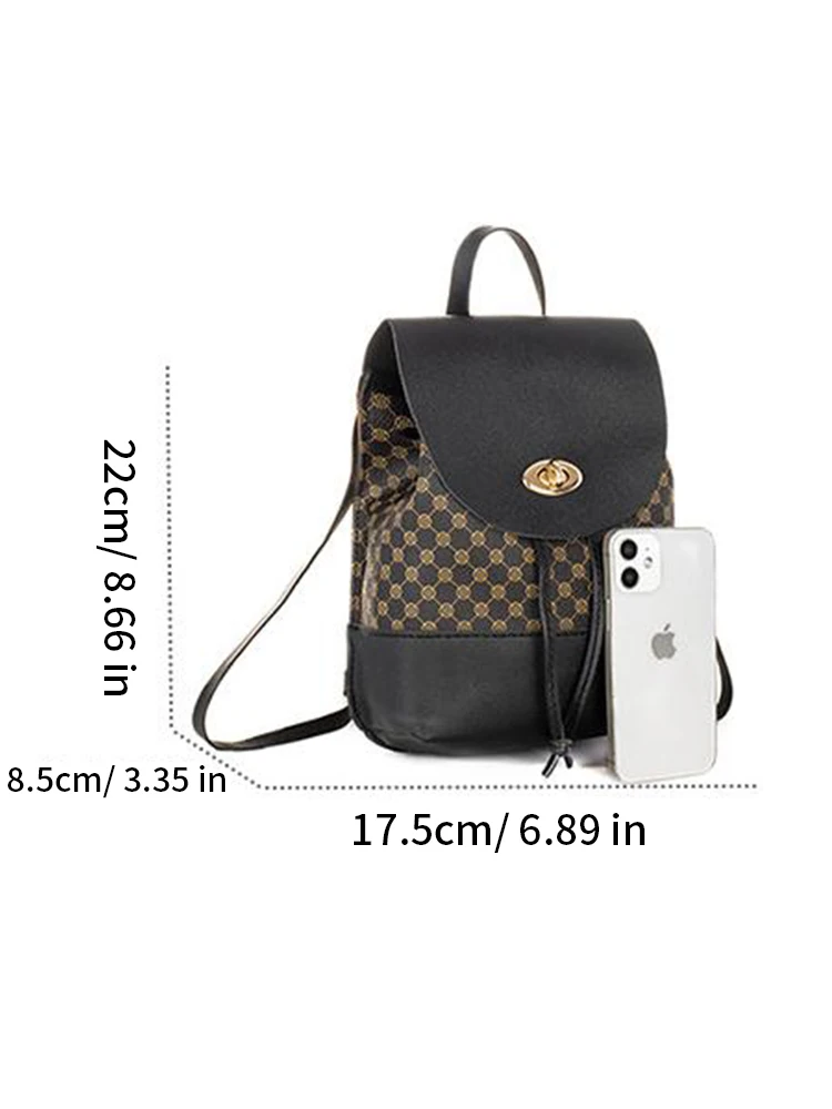 Mini Shoulder Bag PU Leather Portable and Slim Large Capacity Shoulder Cell Phone Backpack for Women