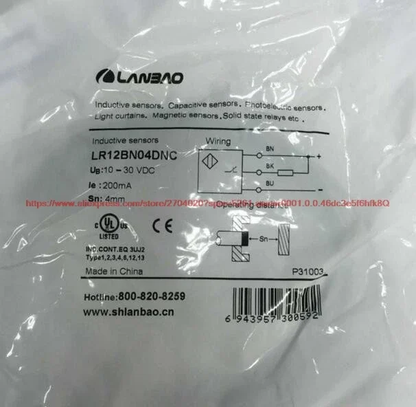 100% NEW LR12BN04DNC Proximity Switch NPN Normally Open Inductive Sensor