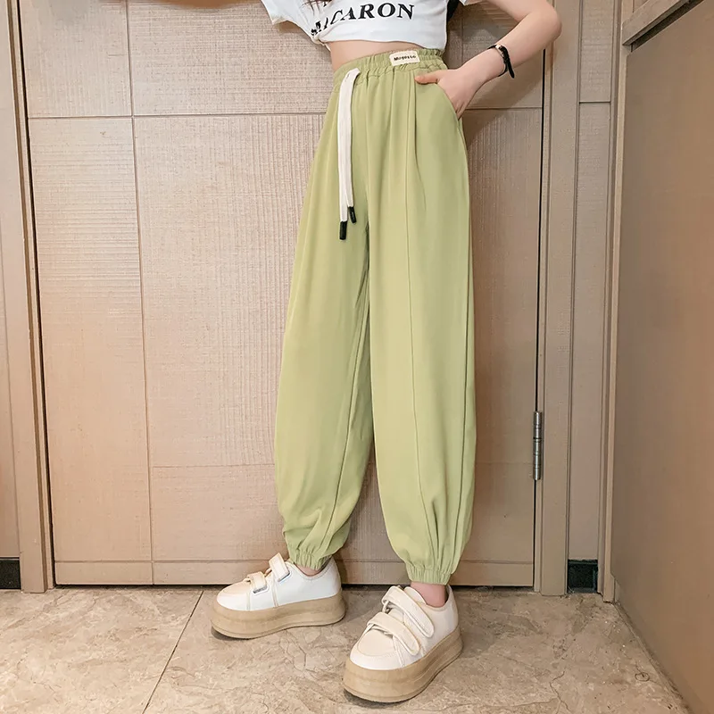 

Girls Wide Leg Pants Children 2024 New Spring and Summer Medium Fashion Fashion Thin Straight Leg Pants Simple Casual Trousers