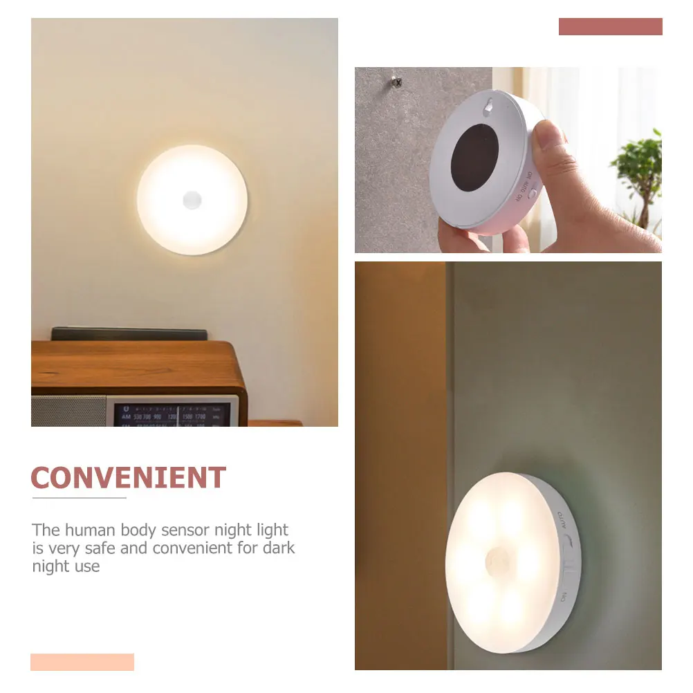 

3pcs LED Body Rechargeable Bedside Led Motion Sensor Sleeping Light Lamp Sensor Lamp Light for Bedroom