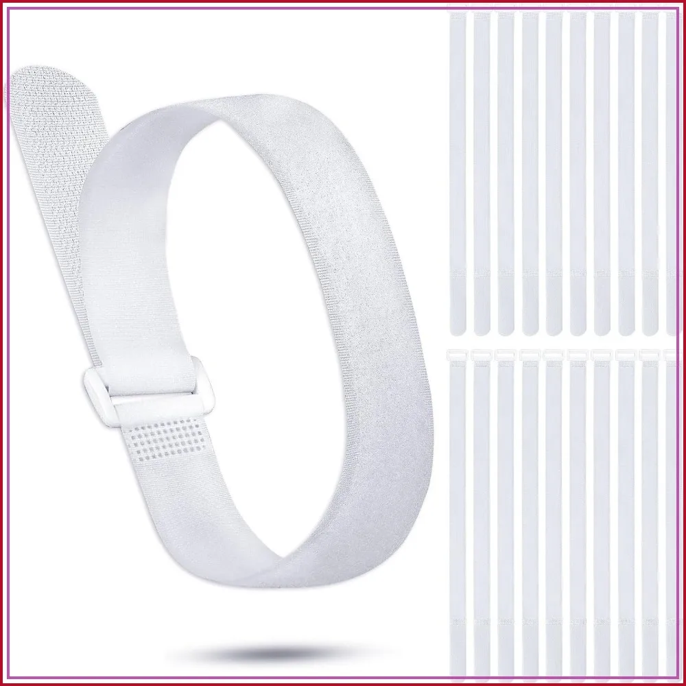 

20 Pcs Reusable Fastening Cable Straps, Adjustable Hook and Loop Cord Ties for Cable Organization, 1 x 20 inch