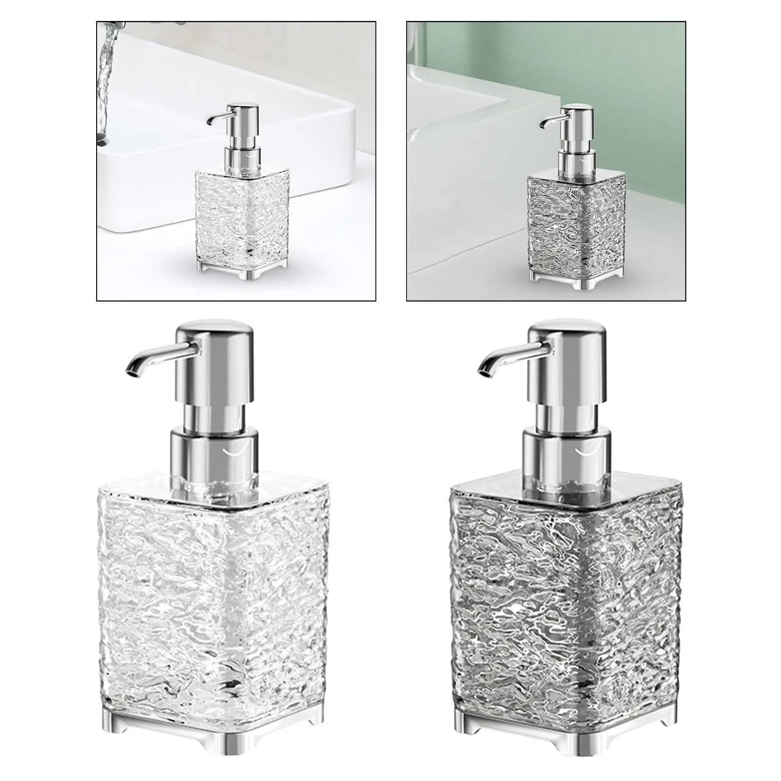 Soap Dispenser Manual Handwash Container for Shampoo Countertop Bathroom