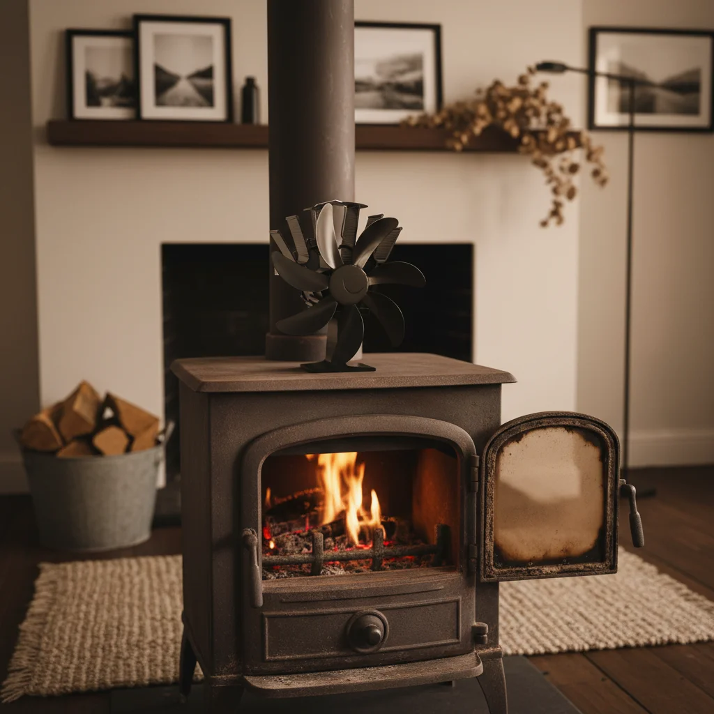 Magnetic Wood Stove Fan Mount Wall Mounted Stove Fan For Wood Burning Fireplace Heat Powered Fireplaces Accessories
