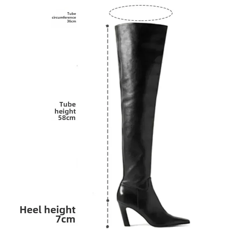 European and American Style Crocodile Patterned High-heeled Knee High Zipper Boots for Women's Fashion Real Leather Shoes