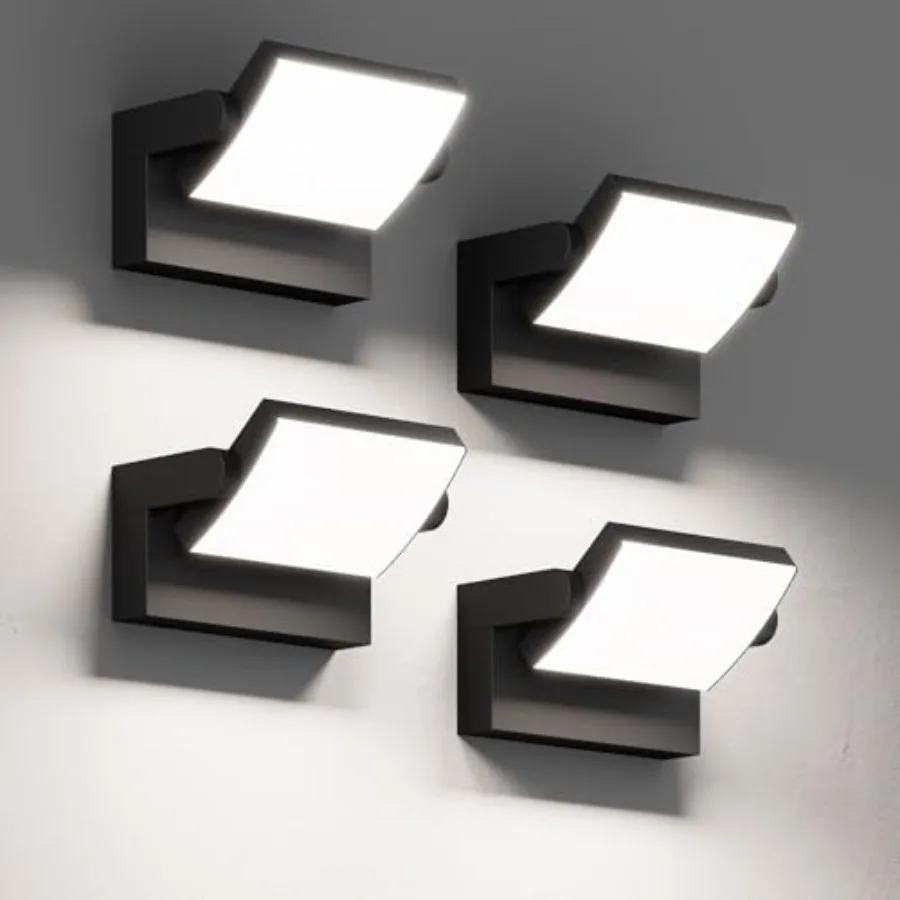

40W LED Outdoor Wall Lights, 5500K Modern Exterior Light Fixtures, IP65 Waterproof Flood Lights, 360 ° Adjustable Head Black Po