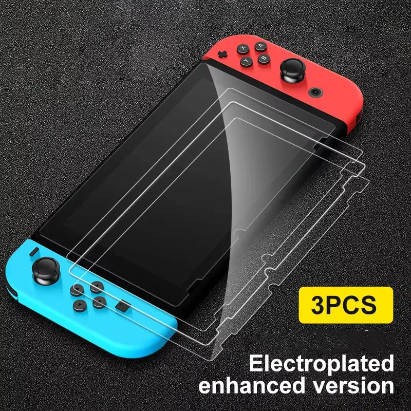 3/2/1PCS HD Premium Tempered Glass Screen Protector for Switch OLED/Switch/Lite Anti-Scratch Screen Protective Tempered Glass