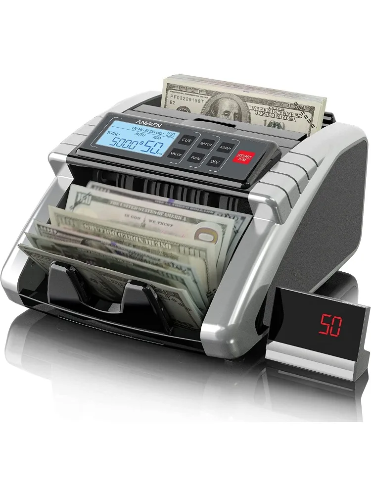 

Counter Machine with Value Count, Dollar, Euro UV/MG/IR/DD/DBL/HLF/CHN Counterfeit Bill Detectors，Add and Batch Mod