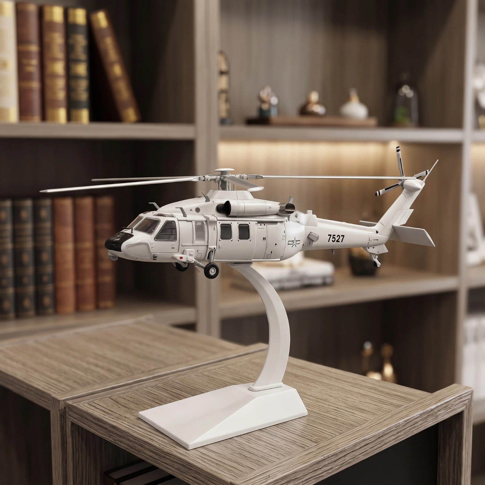 Z-20 Helicopter Model Realistic Helicopter Model with Stand Aircraft Display Stand Stable Strong for Aviation Enthusiasts, Desk