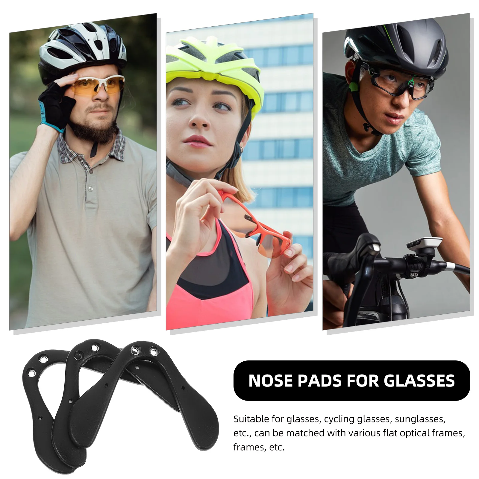 

3pcs Adjustable Nose Pad for Glasses Cycling Sunglasses Universal Bracket Support Non Slip Comfort Fit Eyewear Accessories Anti