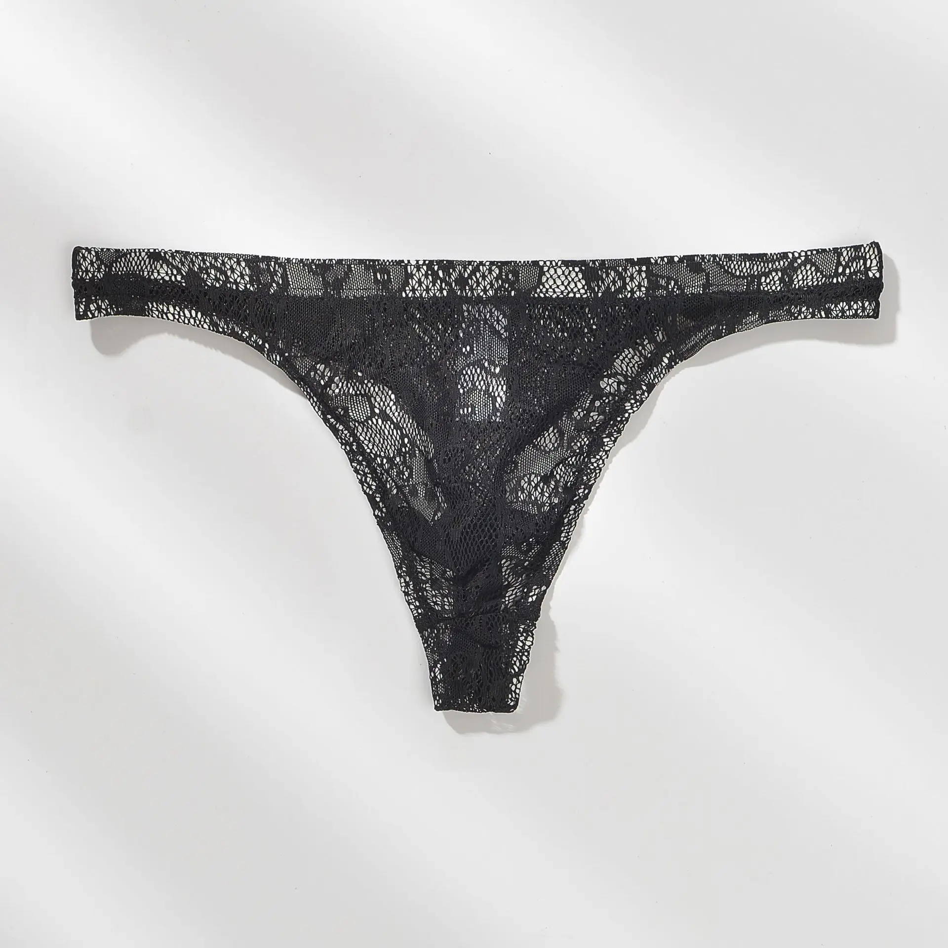 Men Lace G-String And Thong Sexy Underwear Men's See Through Tangas Hombre G String Transparent Male Underpants T-back Panties