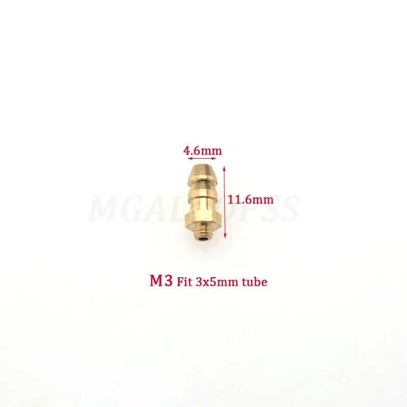 Robinet de refroidissement à eau en laiton pour voiture/bateau RC, 2 pièces (embouts d'eau à filetage M3/M4/M5) buses de carburant pour voiture/bateau à essence méthanol