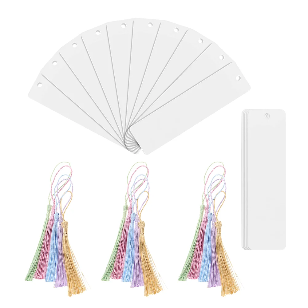 

Blank Clear Acrylic Bookmarks Rectangle Craft Transparent Acrylic Book Markers With Small Bookmark Colorful Tassels
