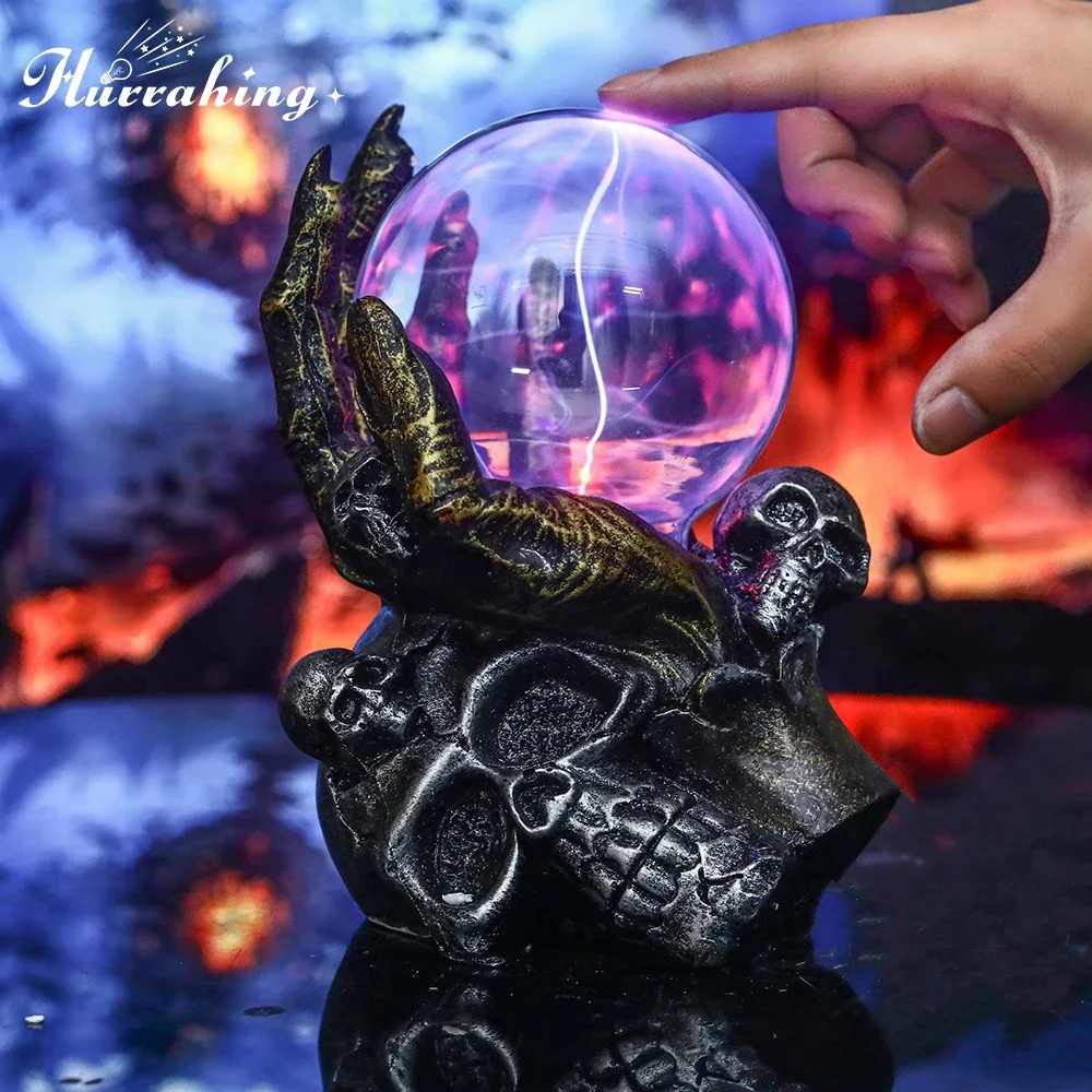 Hurrahing lâmpada de plasma com suporte de bola de perfil lateral 4 polegadas luz noturna ambiente decoração de mesa presente de Halloween venda