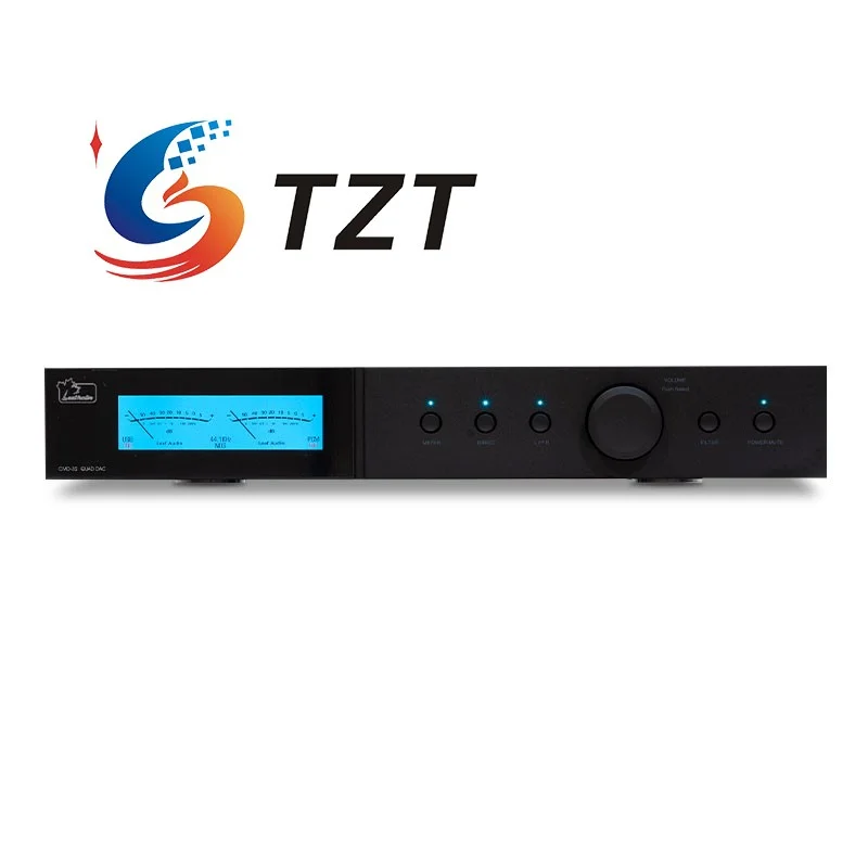 TZT Black/Silvery CMD32 DAC 4-Core CS4308P HiFi VU Meter Balanced Decoder Built-in USB Card for Amanero/XU316 with 4.8-inch LCD