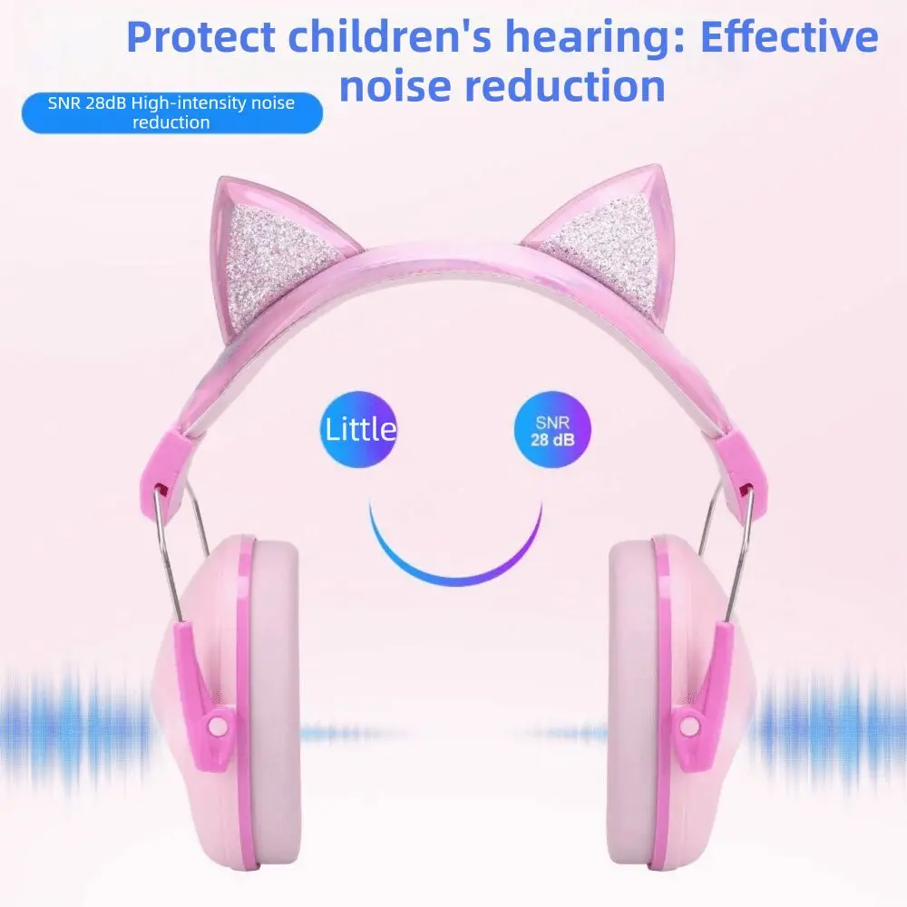 

Adjustable Anti-Noise Earmuffs Noise Cancelling Dinosaur Cat Ears Hearing Protector Safety Earmuffs Cartoon