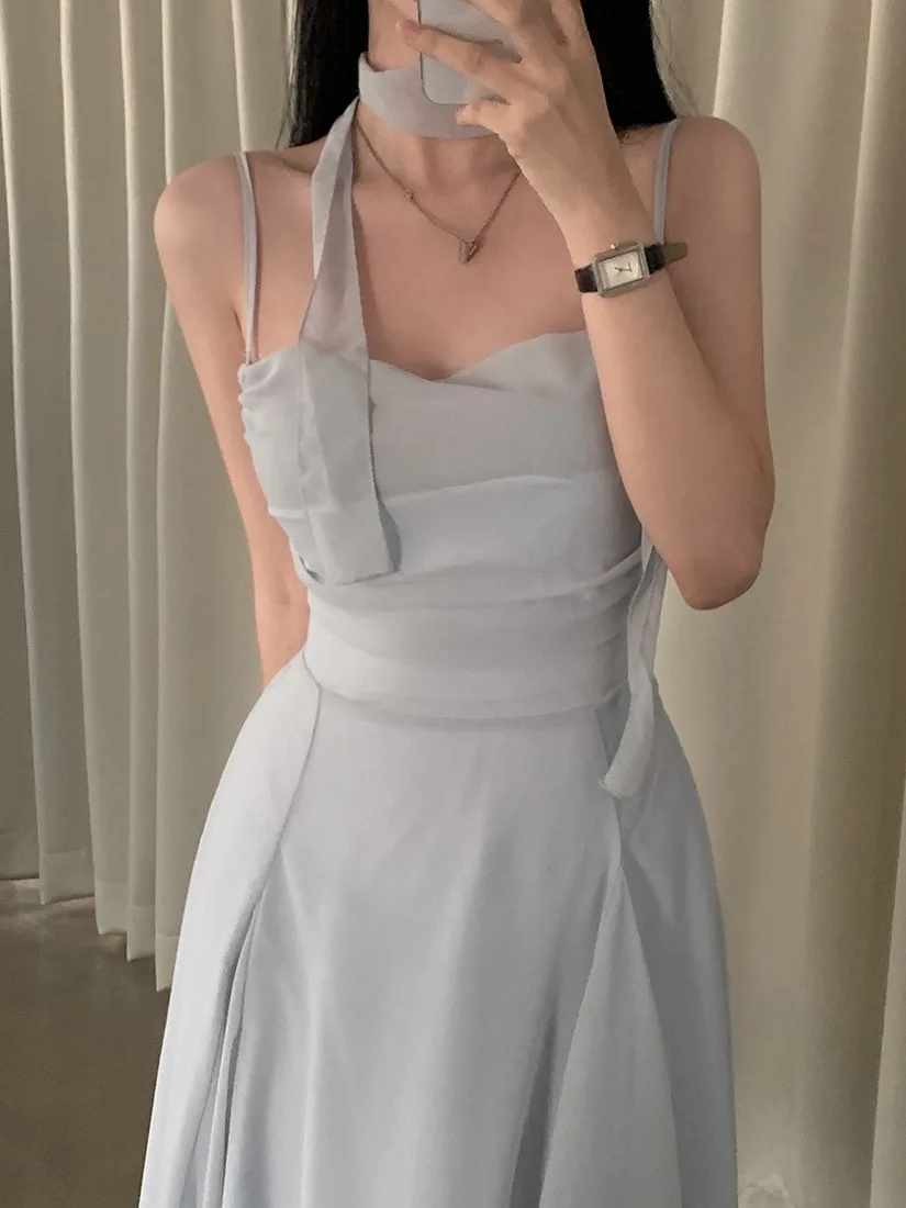 

Ele Summer Chic Varng Hemline Floa Maxi Skirt Women's Strapl Dr Free-Spirited Vaion Sle Casual Commute