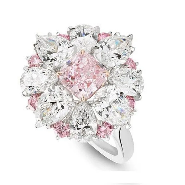 Newly launched European and American style popular waterdrop zirconia-engraved finger rings and crystal rings for women