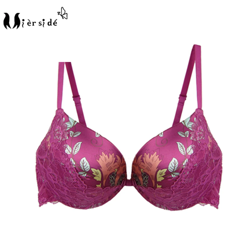 Mierside JW34PU Sexy Fashion Bra Set Padded Push up Bra Bralette Floral with Sexy panty 34/36/38/40 B/C