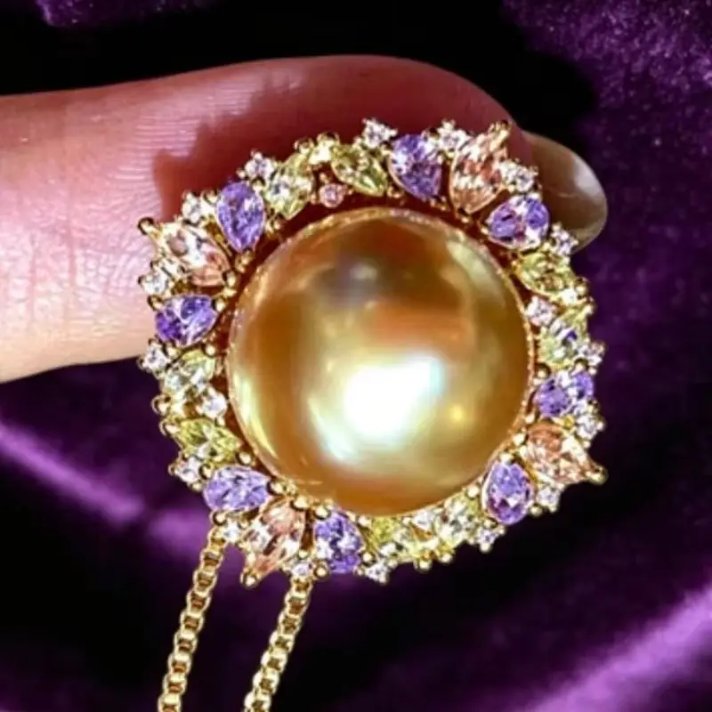 aaaa-12-13mm-natural-south-sea-golden-pearl-pendant-necklace-925s-elegant-jewelry-for-women
