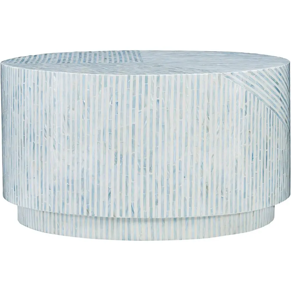 Round Coffee Table in Perrin Blue Finish