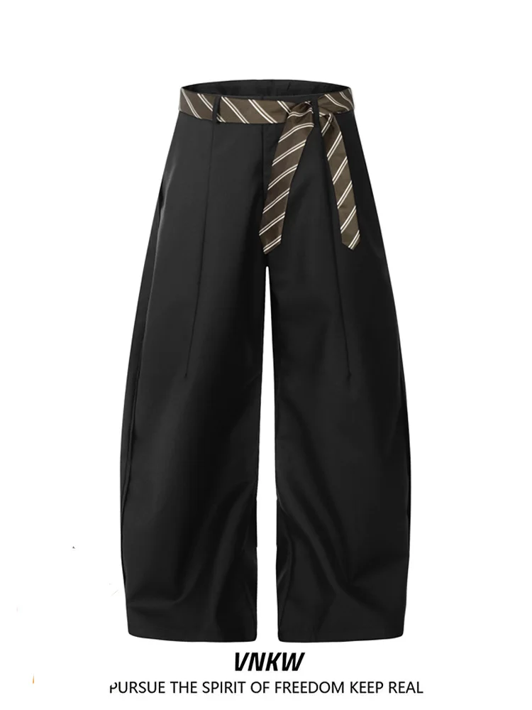 

Elegant Simple Bent Knife Wide Leg Pants Loose Fit Casual Versatile Men's Women's Lazy Pants Autumn Season Basic Color