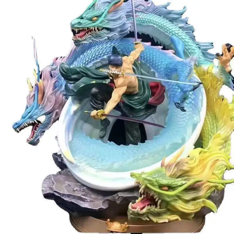 One Piece Roronoa Zoro Gk The Black Pearl Anime-Figur, drei Drachen, Tornado-Statue, Sammlerstück, Desktop-Ornament, Geschenk, Fanspielzeug