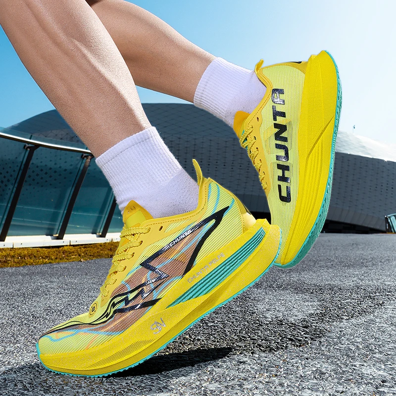 Carbon Plate Running Shoes Men Women Ultra-Light Competition Training Sports Shoes Shock Absorption Anti-Slip Racing Sneakers