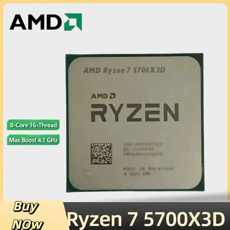 AMD 라이젠 7 5700X3D (X570/B550 칩셋용) 라이젠 5000 시리즈 AM4 DDR4 벌크 CPU 8코어 16스레드 4.1GHz 부스트 3GHz 베이스 105W 썸네일 2