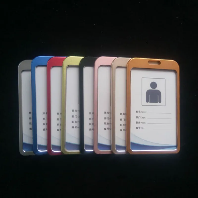 Funda de aleación de aluminio para Licencia de trabajo, funda de Metal para tarjeta de identificación, soporte Vertical para personal, enfermera, 1 unidad