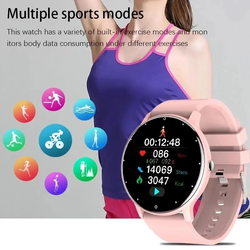 LIGE Waterproof Women Smart Band Watch Real-time Weather Forecast Men Watches Sports Ladies Smart Watch For Women Android IOS