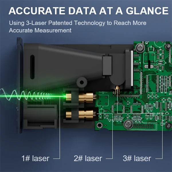 مقياس المسافة Sndway كاميرا الخط الأخضر مقياس المسافة الرقمي مع نطاق 120 متر للقياسات الدقيقة