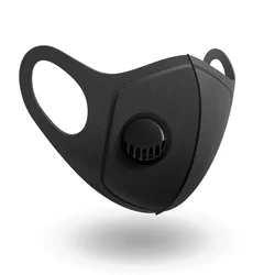 Herbruikbaar Zwart Anti-stofmasker PM2.5 Ademhalingsfilterventiel Gezichtsmondmaskers Cover Wasbaar Anti Fog Haze Respirator Mannen Vrouwen