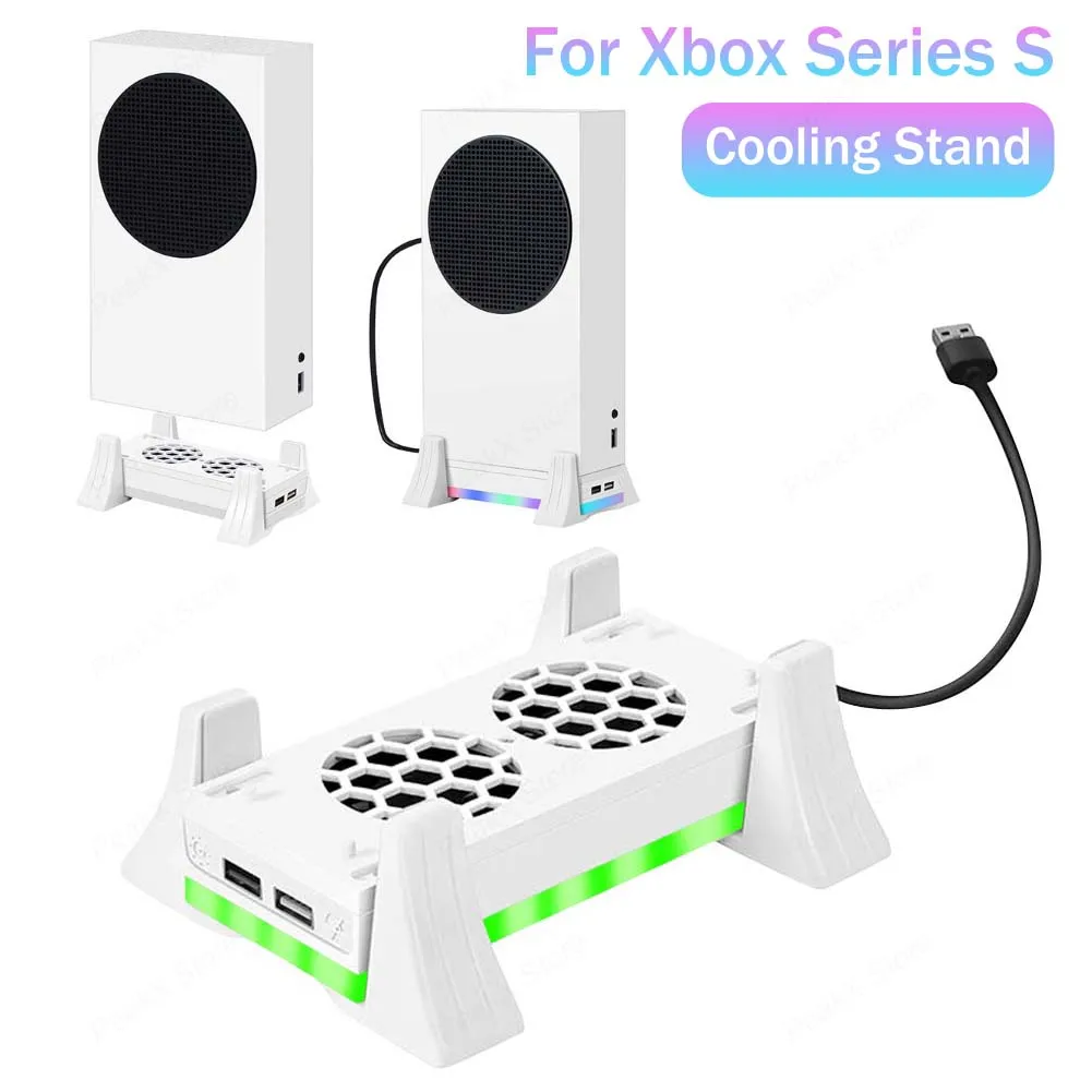 حامل وحدة التحكم في الألعاب، مروحة تبريد، 3 تروس قابلة للتعديل، نظام تبريد حامل وحدة التحكم في الألعاب مع ضوء ملون لسلسلة Xbox S