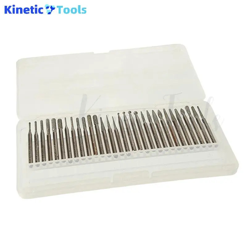 

30pcs Hardcover Box grit#150 3mmx3mm Diamond Grinding Burr Diamond Grinding Point grinding trimming polishing bits dremel Bits