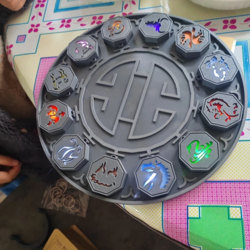 In Stock Jackie Chan Adventures 12 Chinese Zodiac Talisman Stone Vibration-Activated Light Up Figurine With Base Model Toy Gift view 2