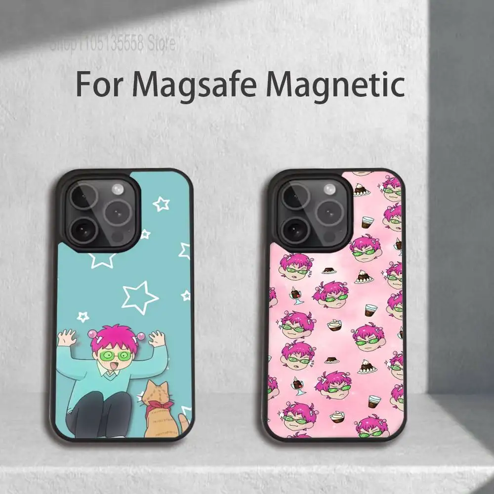 

Anime S-Saiki K-Kusuo Phone Case For iPhone 17,16,15,14,13,12,11,Pro,Max,Plus,Mini,SE4,E Magnetic Magsafe Wireless Charging