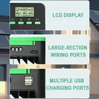 Auto WiFi MPPT Solar Charge Controller 12V 24V Solar Panel Regulator 60A 50A 40A 30A 20A 10A Dual USB LCD Display Controller