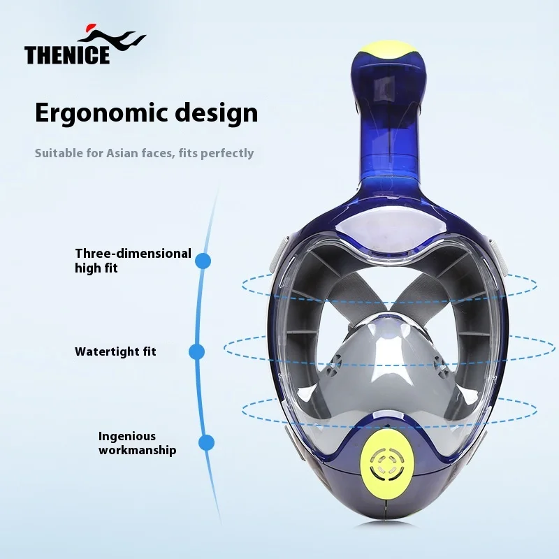 THENICE Diving Mask Mask Swimming Mask Adult Full Dry Anti-Fog Cross-Border Diving Goggles Swimming Goggles Equipment