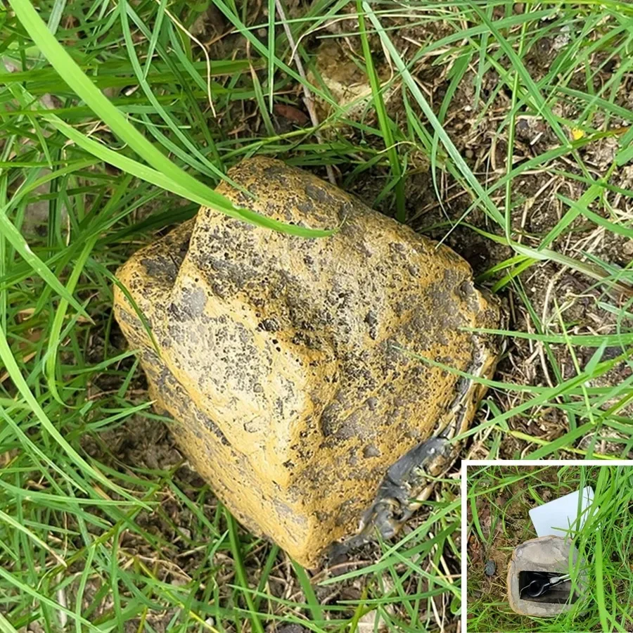 صندوق تخزين المفاتيح الحجري المقلد على شكل حجر الراتنج صندوق تخزين مفتاح المال الخاص المخفي صندوق تخزين الذهب الخاص #6