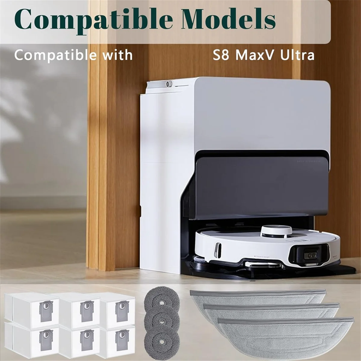 FZFZ S8 MaxV Ultra, 교체 부품 먼지 봉투 걸레 걸레 패드 패드 로봇 진공 청소기 액세서리 키트