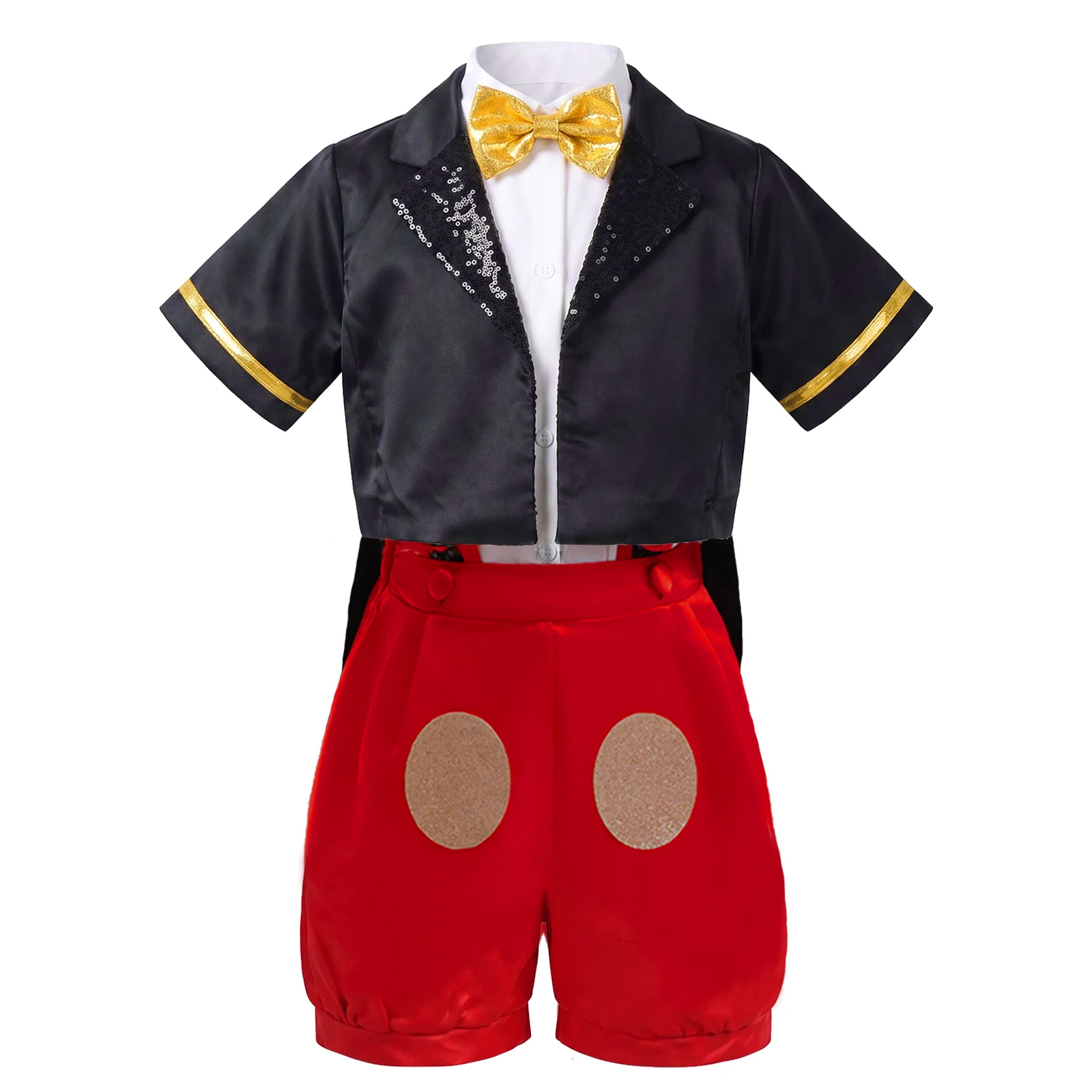 Toddler Mickey Minnie Costume Kids Red Polka Dot Formal Suit Wedding Flower Girl Dress Boy Birthday Christmas Party Clothes
