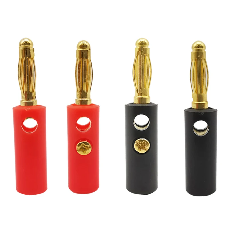 

4mm Banana Plug Binding Post Adapter Gold-Plated 4mm Banana Plug Audio Speaker Wire Cable Connector Bananas Terminals Test Plugs